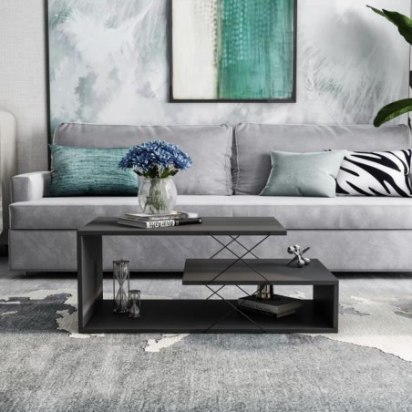 Table basse - CAYENNE - Rectangulaire - Anhtracite - 100 x 50 x 40 cm