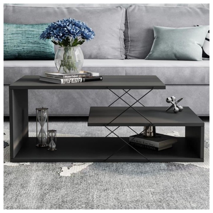 Table basse - CAYENNE - Rectangulaire - Anhtracite - 100 x 50 x 40 cm Table basse - CAYENNE - Rectangulaire - Anhtracite - 100 x 50 x 40 cm