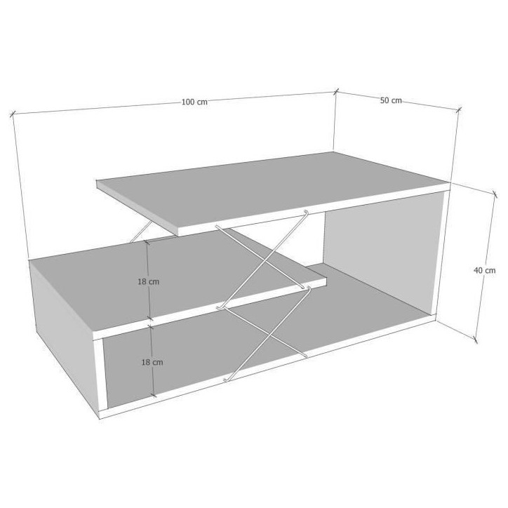Table basse - CAYENNE - Rectangulaire - Anhtracite - 100 x 50 x 40 cm Table basse - CAYENNE - Rectangulaire - Anhtracite - 100 x 50 x 40 cm