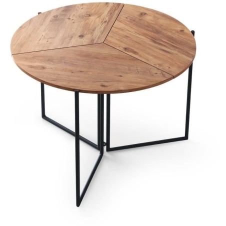 Table a manger - YAPRAK - Pin Atlantique - Ronde - 4 personnes - 100 x