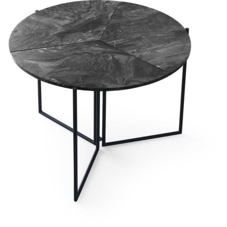 Table a manger - YAPRAK - Anthracite - Ronde - 4 personnes - 100 x 100