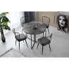 Table a manger - YAPRAK - Anthracite - Ronde - 4 personnes - 100 x 100