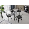Table a manger - YAPRAK - Anthracite - Ronde - 4 personnes - 100 x 100
