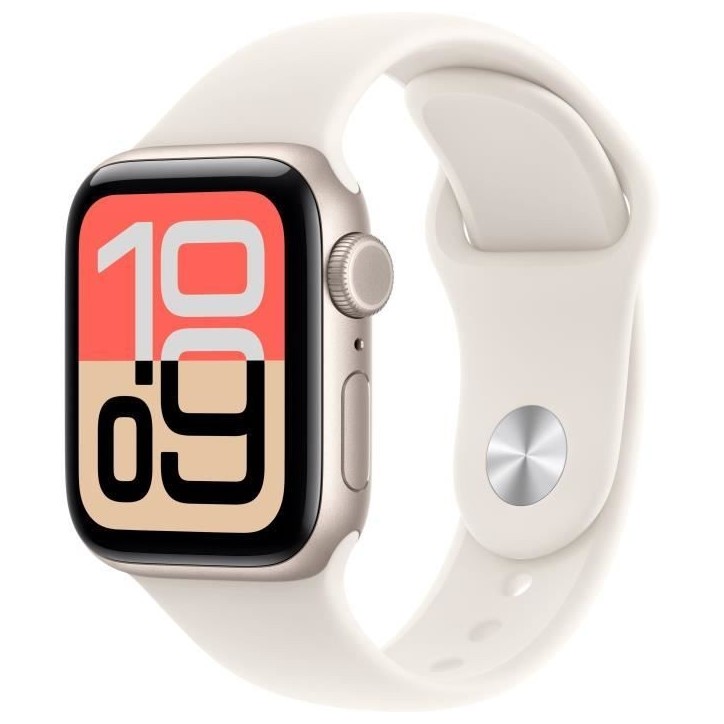 Apple Watch SE 3 GPS + Cellular - 40mm - Boîtier Starlight Aluminium - Bracelet Starlight Sport Band - M/L