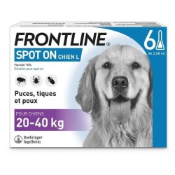 Frontline Spot On chien - Anti-puces anti-tiques pour chien L - 20-40k