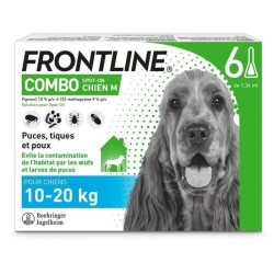 Frontline Combo chien - Anti-puces anti-tiques pour chien M - 10-20kg