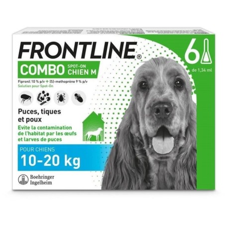 Frontline Combo chien - Anti-puces anti-tiques pour chien M - 10-20kg