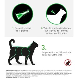 Frontline Combo chat - Anti-puces anti-tiques pour chat - 6 pipettes