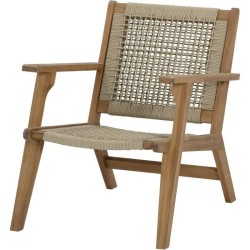 Fauteuil de jardin bas en bois d'Acacia FSC et en corde - MERIDA - Bei