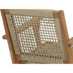 Fauteuil de jardin bas en bois d'Acacia FSC et en corde - MERIDA - Bei