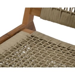 Fauteuil de jardin bas en bois d'Acacia FSC et en corde - MERIDA - Bei