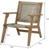 Fauteuil de jardin bas en bois d'Acacia FSC et en corde - MERIDA - Bei