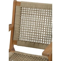 Fauteuil de jardin bas en bois d'Acacia FSC et en corde - MERIDA - Bei
