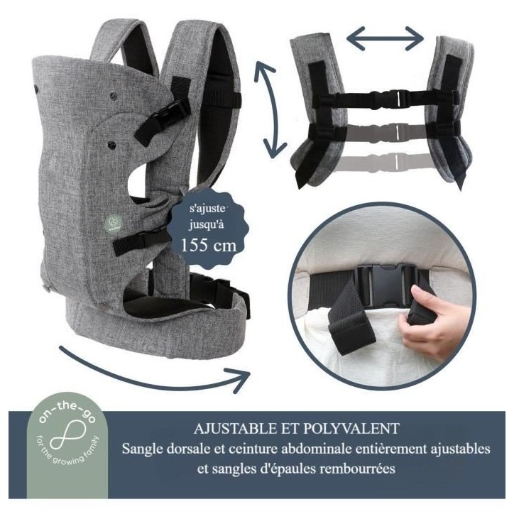 Dreambaby Porte-bébé ajustable 3-1 Journey - confortable et polyvalente - pour nouveau-né a enfant jusqu'a 15 kg Dreambaby Porte-bébé ajustable 3-1 Journey - confortable et polyvalente - pour nouveau-né a enfant jusqu'a 15 kg