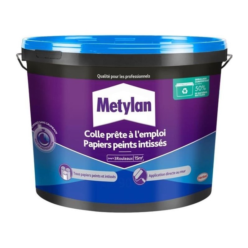 Colle Papiers Peints - METYLAN - 2977274 - Intissés - Seau - 2,25kg Colle Papiers Peints - METYLAN - 2977274 - Intissés - Seau - 2,25kg