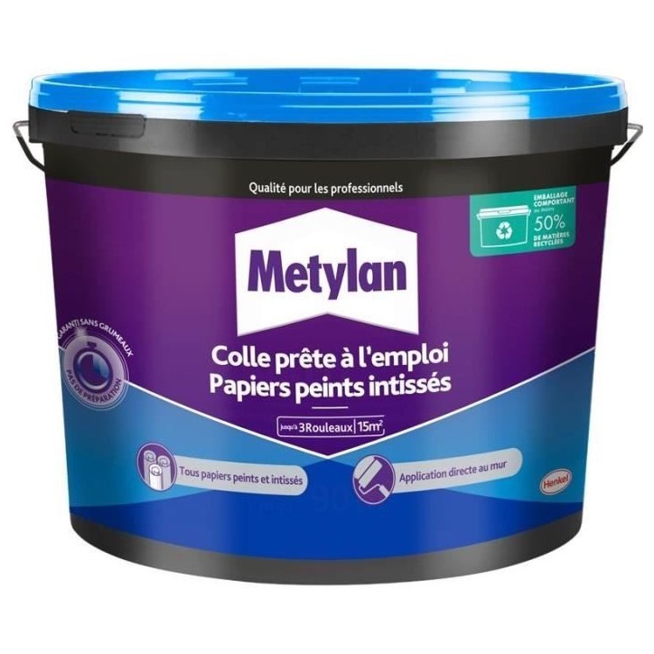 Colle Papiers Peints - METYLAN - 2977274 - Intissés - Seau - 2,25kg Colle Papiers Peints - METYLAN - 2977274 - Intissés - Seau - 2,25kg