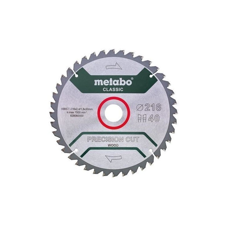 Metabo Lame de scie circulaire HW/CT 216 x 30 x 2,4/1,8 Metabo Lame de scie circulaire HW/CT 216 x 30 x 2,4/1,8