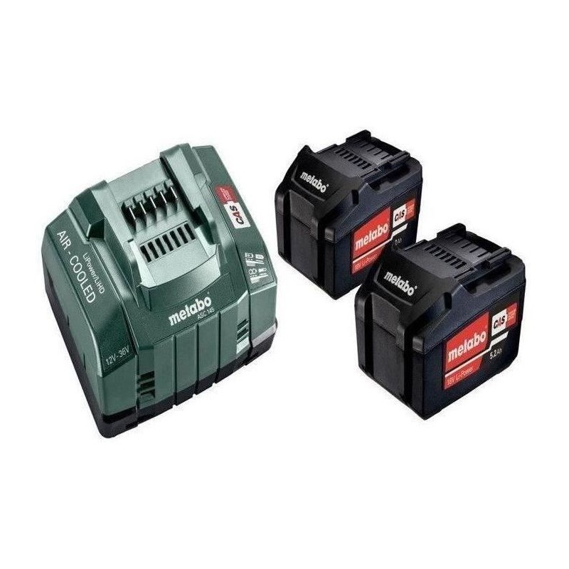 Set de base 2x5,2Ah Li-Power 18V en Boîte en carton - METABO - 685051