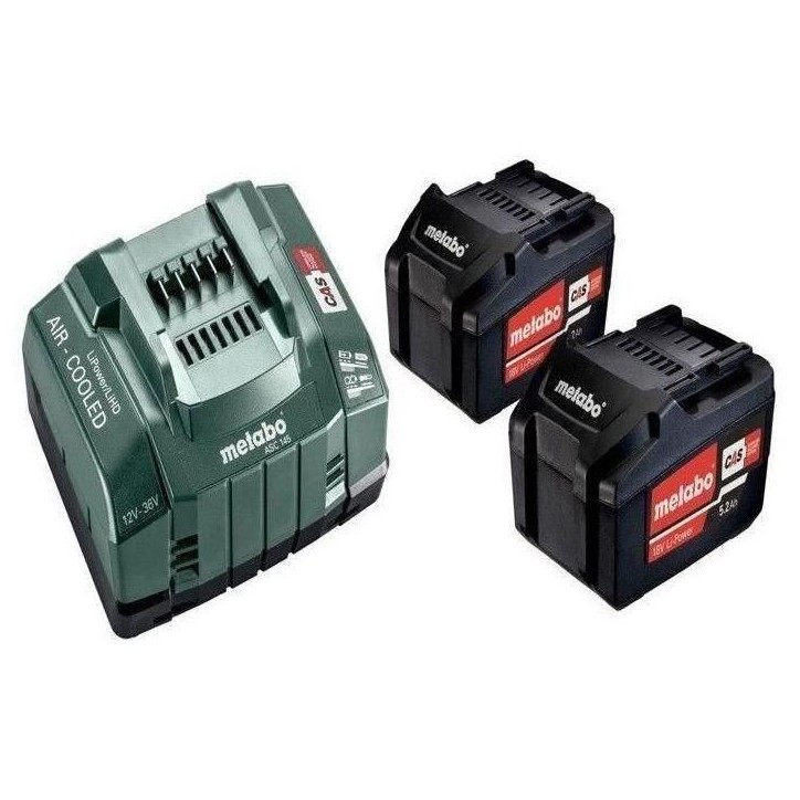 Set de base 2x5,2Ah Li-Power 18V en Boîte en carton - METABO - 685051000