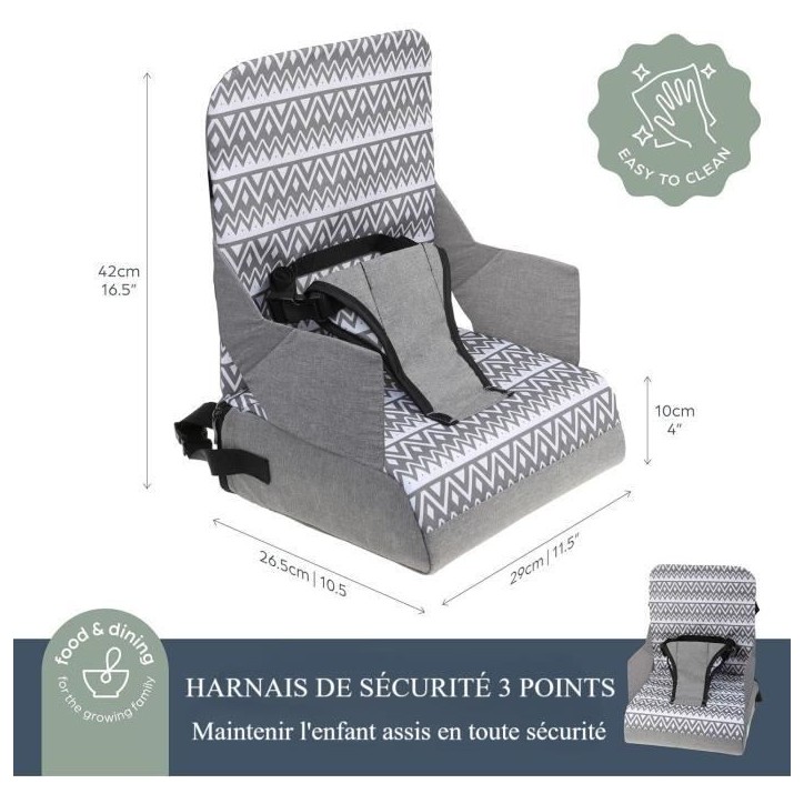 Réhausseur pour enfants - DREAMBABY - ON-THE-GO - Portable avec compartiments de rangement - Léger, compact et facile a transp Réhausseur pour enfants - DREAMBABY - ON-THE-GO - Portable avec compartiments de rangement - Léger, compact et facile a transp