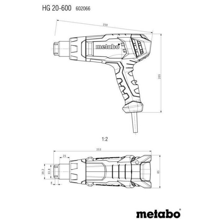 Pistolet a air chaud - METABO - HG 20-600 Pistolet a air chaud - METABO - HG 20-600