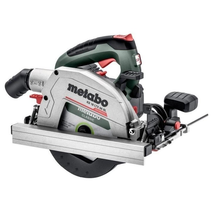 Scie circulaire portative sans fil - METABO - KS 18 LTX 66 BL - 18 V - lame de scie circulaire carbure Scie circulaire portative sans fil - METABO - KS 18 LTX 66 BL - 18 V - lame de scie circulaire carbure