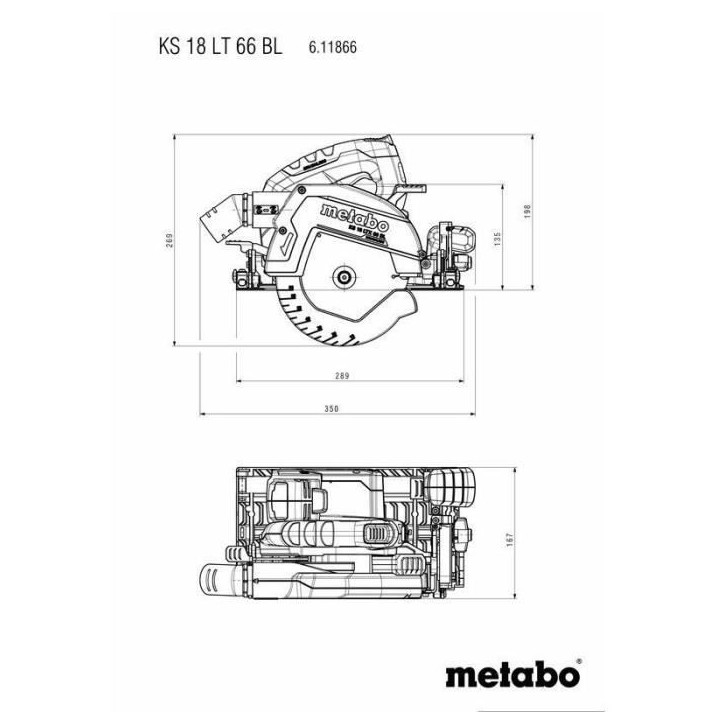 Scie circulaire portative sans fil - METABO - KS 18 LTX 66 BL - 18 V - lame de scie circulaire carbure Scie circulaire portative sans fil - METABO - KS 18 LTX 66 BL - 18 V - lame de scie circulaire carbure