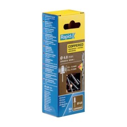 RAPID - Rivets cuivre Ø4,8 x 12mm, rivets aveugles pour placo, paroie