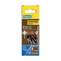 RAPID - Rivets cuivre Ø4,8 x 12mm, rivets aveugles pour placo, paroie