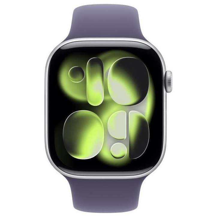 Apple Watch Series 11 GPS - 46mm - Boîtier Silver Aluminium - Bracelet Purple Fog Sport Band - M/L Apple Watch Series 11 GPS - 46mm - Boîtier Silver Aluminium - Bracelet Purple Fog Sport Band - M/L