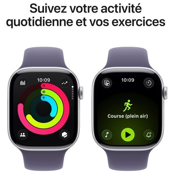 Apple Watch Series 11 GPS - 46mm - Boîtier Silver Aluminium - Bracelet Purple Fog Sport Band - M/L Apple Watch Series 11 GPS - 46mm - Boîtier Silver Aluminium - Bracelet Purple Fog Sport Band - M/L