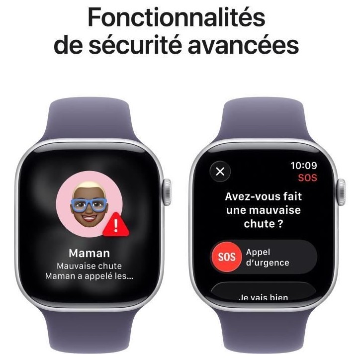 Apple Watch Series 11 GPS - 46mm - Boîtier Silver Aluminium - Bracelet Purple Fog Sport Band - M/L Apple Watch Series 11 GPS - 46mm - Boîtier Silver Aluminium - Bracelet Purple Fog Sport Band - M/L