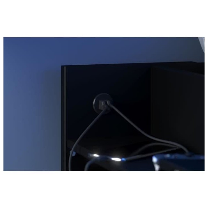 Lit mezzanine combiné enfant LED Gamer ONLINE - 90 x 200 cm - Noir mat - Sommier inclus - PARISOT Lit mezzanine combiné enfant LED Gamer ONLINE - 90 x 200 cm - Noir mat - Sommier inclus - PARISOT