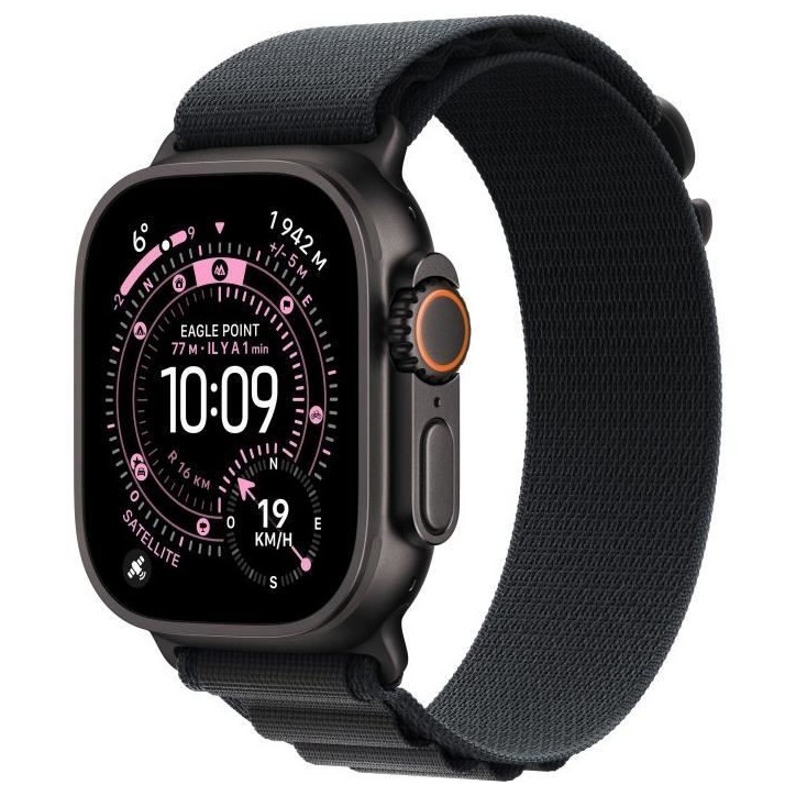 Apple Watch Ultra 3 GPS + Cellular - 49mm - Boîtier Black Titanium - Bracelet Black Alpine Loop - Large Apple Watch Ultra 3 GPS + Cellular - 49mm - Boîtier Black Titanium - Bracelet Black Alpine Loop - Large