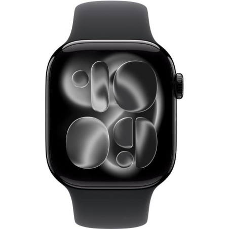 Apple Watch Series 11 GPS + Cellular - 42mm - Boîtier Jet Black Aluminium - Bracelet Black Sport Band - M/L