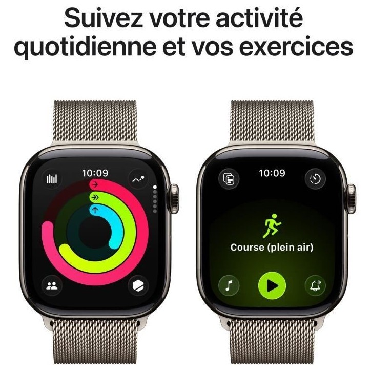 Apple Watch Series 11 GPS + Cellular - 42mm - Boîtier Natural Titanium - Bracelet Natural Milanese Loop Apple Watch Series 11 GPS + Cellular - 42mm - Boîtier Natural Titanium - Bracelet Natural Milanese Loop