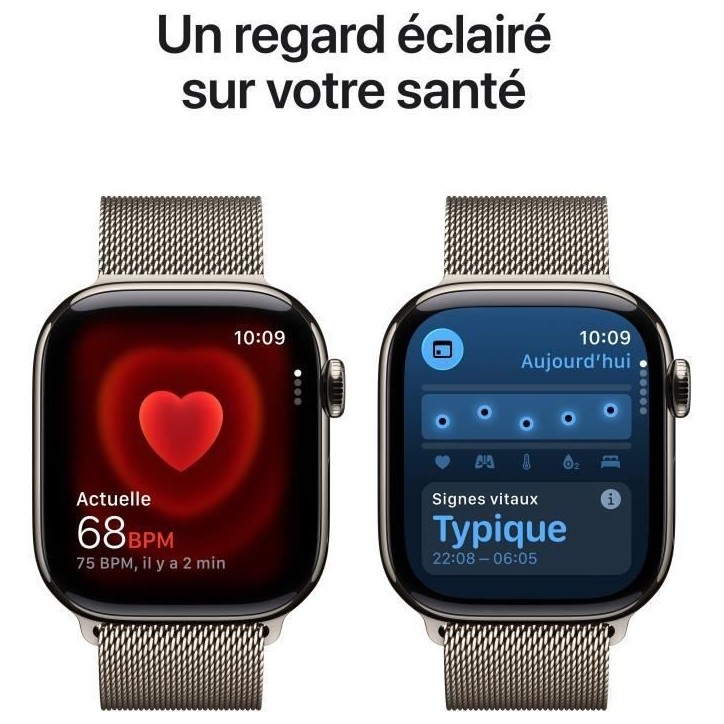 Apple Watch Series 11 GPS + Cellular - 42mm - Boîtier Natural Titanium - Bracelet Natural Milanese Loop Apple Watch Series 11 GPS + Cellular - 42mm - Boîtier Natural Titanium - Bracelet Natural Milanese Loop