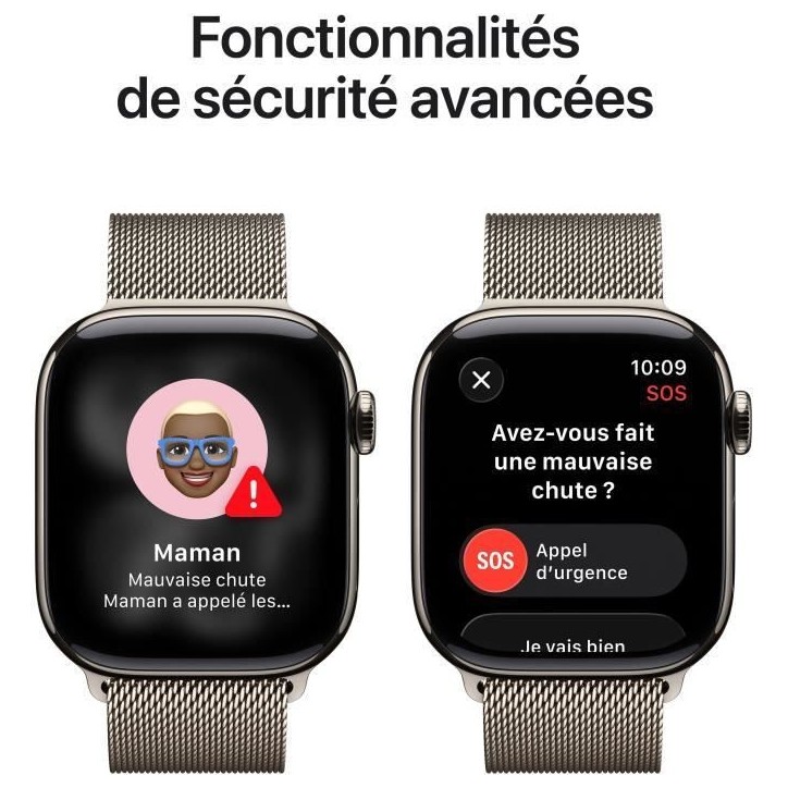 Apple Watch Series 11 GPS + Cellular - 42mm - Boîtier Natural Titanium - Bracelet Natural Milanese Loop Apple Watch Series 11 GPS + Cellular - 42mm - Boîtier Natural Titanium - Bracelet Natural Milanese Loop