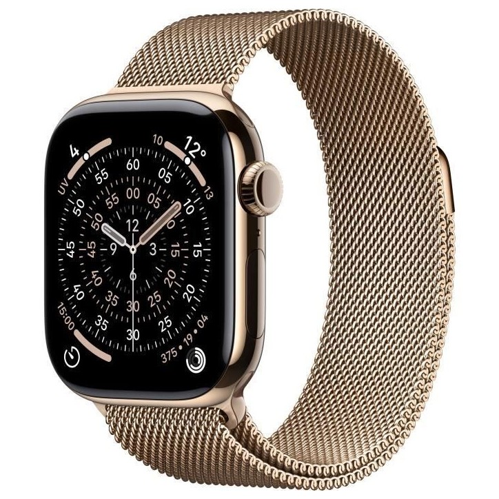 Apple Watch Series 11 GPS + Cellular - 42mm - Boîtier Gold Titanium - Bracelet Gold Milanese Loop Apple Watch Series 11 GPS + Cellular - 42mm - Boîtier Gold Titanium - Bracelet Gold Milanese Loop