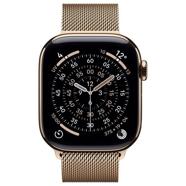 Apple Watch Series 11 GPS + Cellular - 42mm - Boîtier Gold Titanium - Bracelet Gold Milanese Loop Apple Watch Series 11 GPS + Cellular - 42mm - Boîtier Gold Titanium - Bracelet Gold Milanese Loop