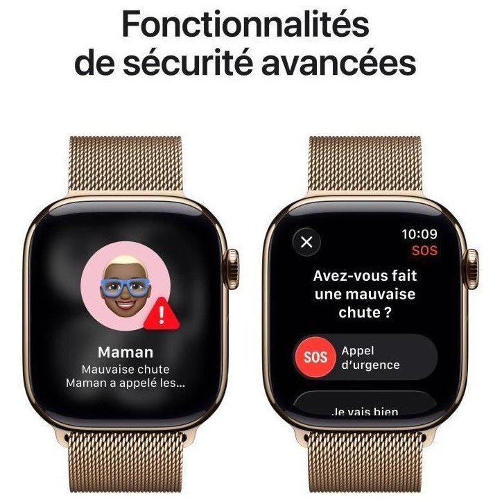 Apple Watch Series 11 GPS + Cellular - 42mm - Boîtier Gold Titanium - Bracelet Gold Milanese Loop Apple Watch Series 11 GPS + Cellular - 42mm - Boîtier Gold Titanium - Bracelet Gold Milanese Loop