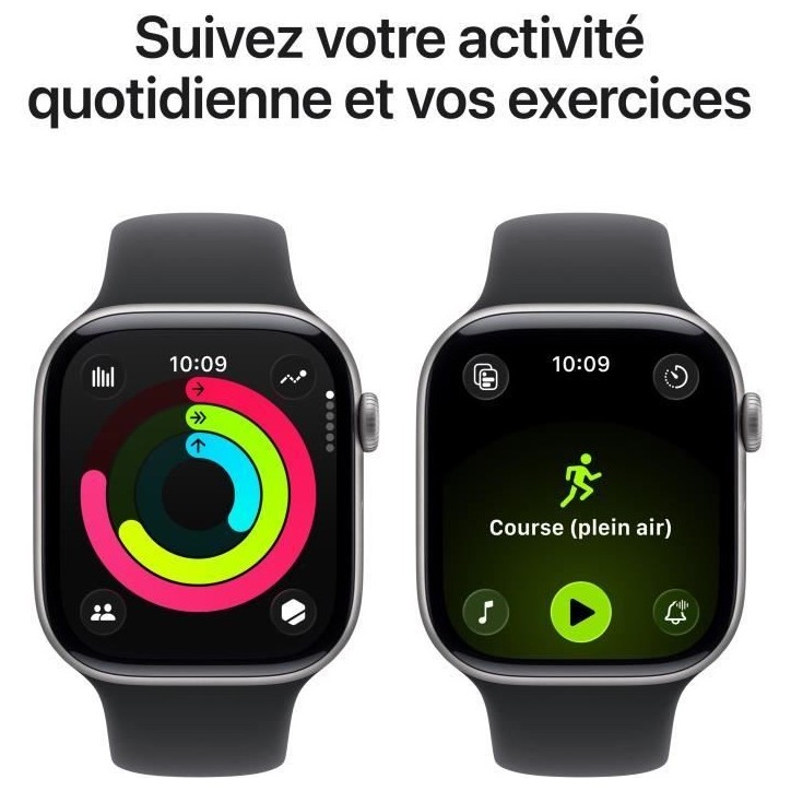 Apple Watch Series 11 GPS + Cellular - 46mm - Boîtier Space Grey Aluminium - Bracelet Black Sport Band - M/L Apple Watch Series 11 GPS + Cellular - 46mm - Boîtier Space Grey Aluminium - Bracelet Black Sport Band - M/L