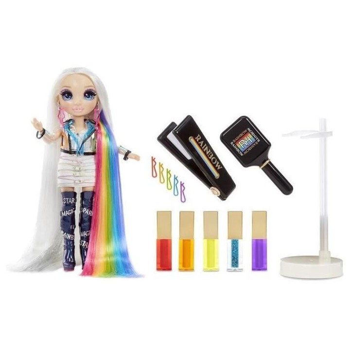 Rainbow High Hair Studio|Studio de coiffure - 1 poupée 27 cm + produits de coloration pour cheveux et accessoires Rainbow High Hair Studio|Studio de coiffure - 1 poupée 27 cm + produits de coloration pour cheveux et accessoires