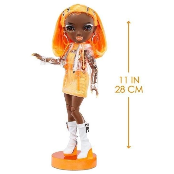 Rainbow High S23 Fashion Doll - Poupée 27 cm Michelle St Charles (Orange Fluo) - 1 tenue, 1 paire de chaussures et des accessoi Rainbow High S23 Fashion Doll - Poupée 27 cm Michelle St Charles (Orange Fluo) - 1 tenue, 1 paire de chaussures et des accessoi