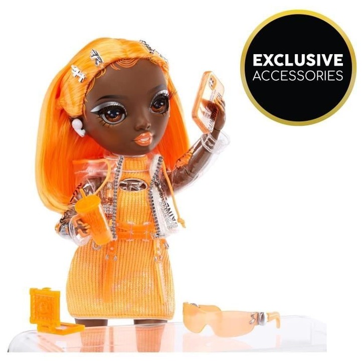 Rainbow High S23 Fashion Doll - Poupée 27 cm Michelle St Charles (Orange Fluo) - 1 tenue, 1 paire de chaussures et des accessoi Rainbow High S23 Fashion Doll - Poupée 27 cm Michelle St Charles (Orange Fluo) - 1 tenue, 1 paire de chaussures et des accessoi