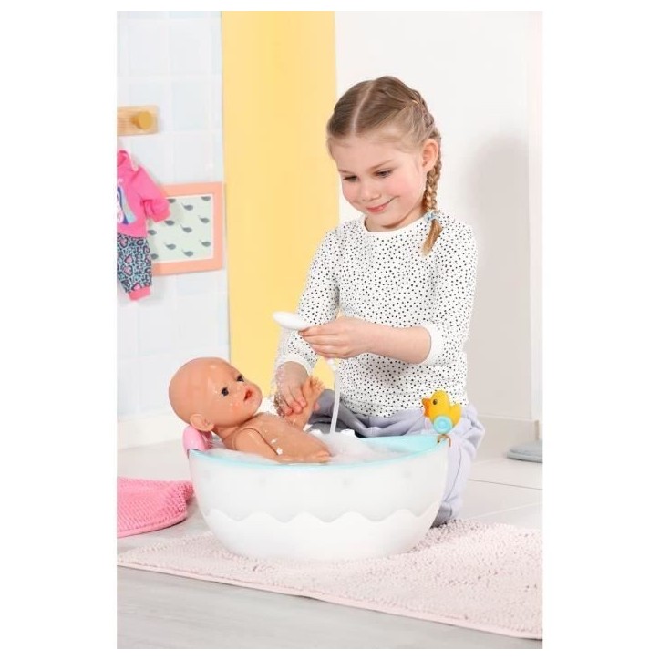 Baignoire pour poupée BABY BORN avec effets lumineux et sonores - Canard de bain amovible - Enfant 3 ans et plus