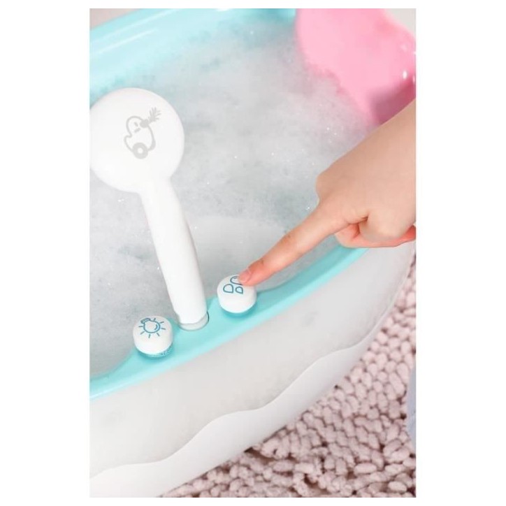 Baignoire pour poupée BABY BORN avec effets lumineux et sonores - Canard de bain amovible - Enfant 3 ans et plus