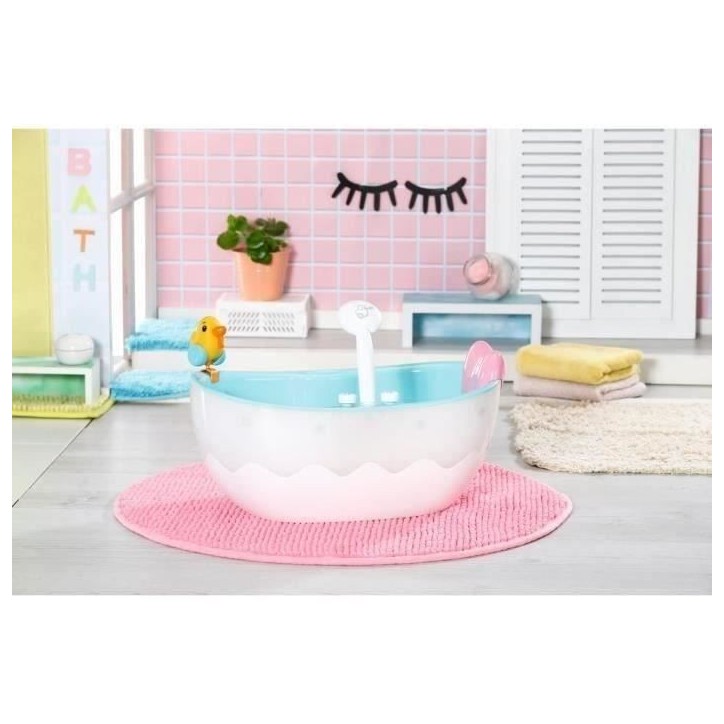 Baignoire pour poupée BABY BORN avec effets lumineux et sonores - Canard de bain amovible - Enfant 3 ans et plus