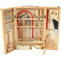 Armoire a outils en bois avec de vrais outils - PLANETE BOIS - FSC - 2