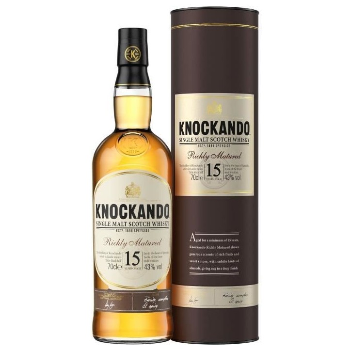 Knockando Single Malt Scotch - Whisky Richly Matured 15 ans - 43,0 % Vol. - 70 cl